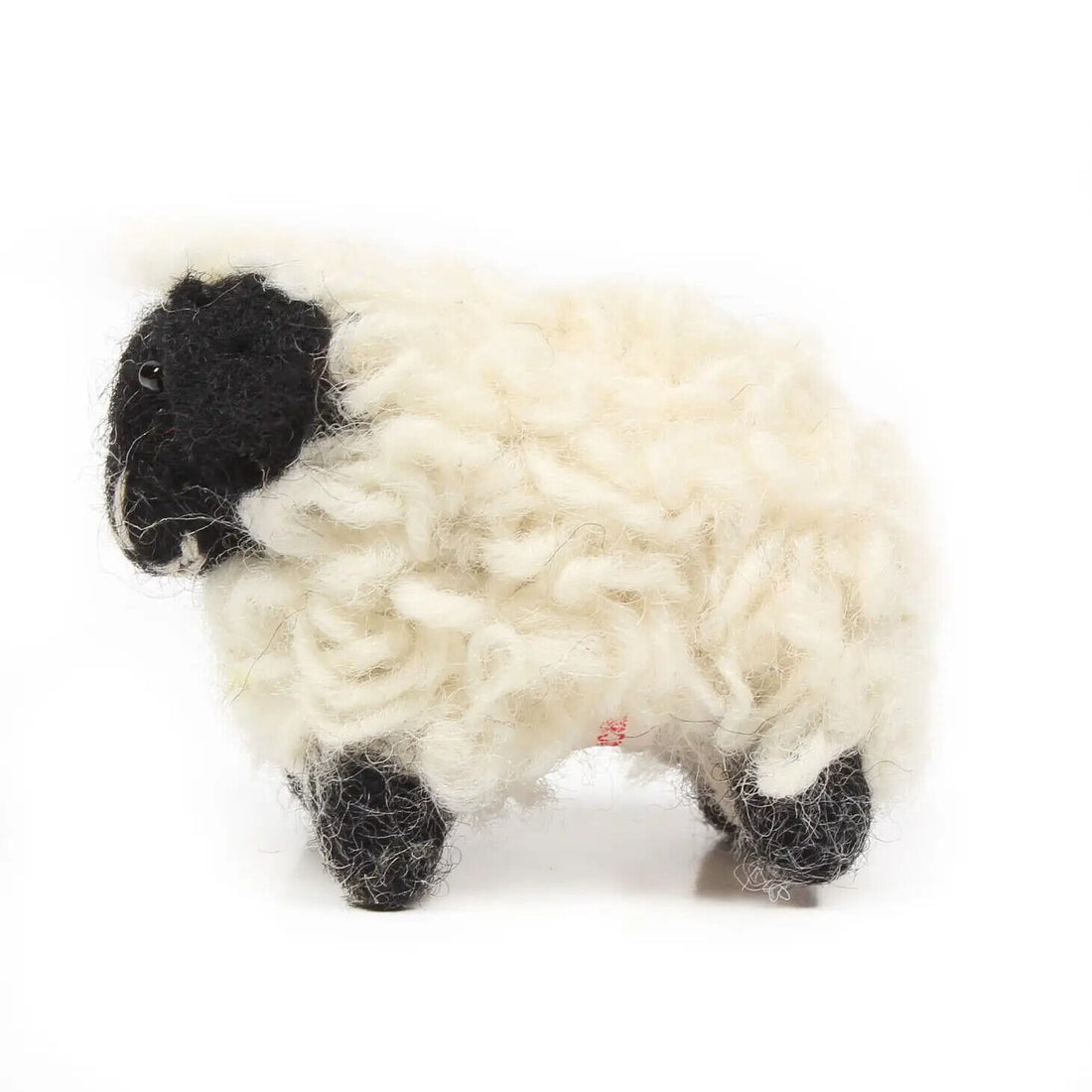 Primitive/Country Felt Wool Easter Spring 4&quot; Black White Sheep Ornament - The Primitive Pineapple Collection