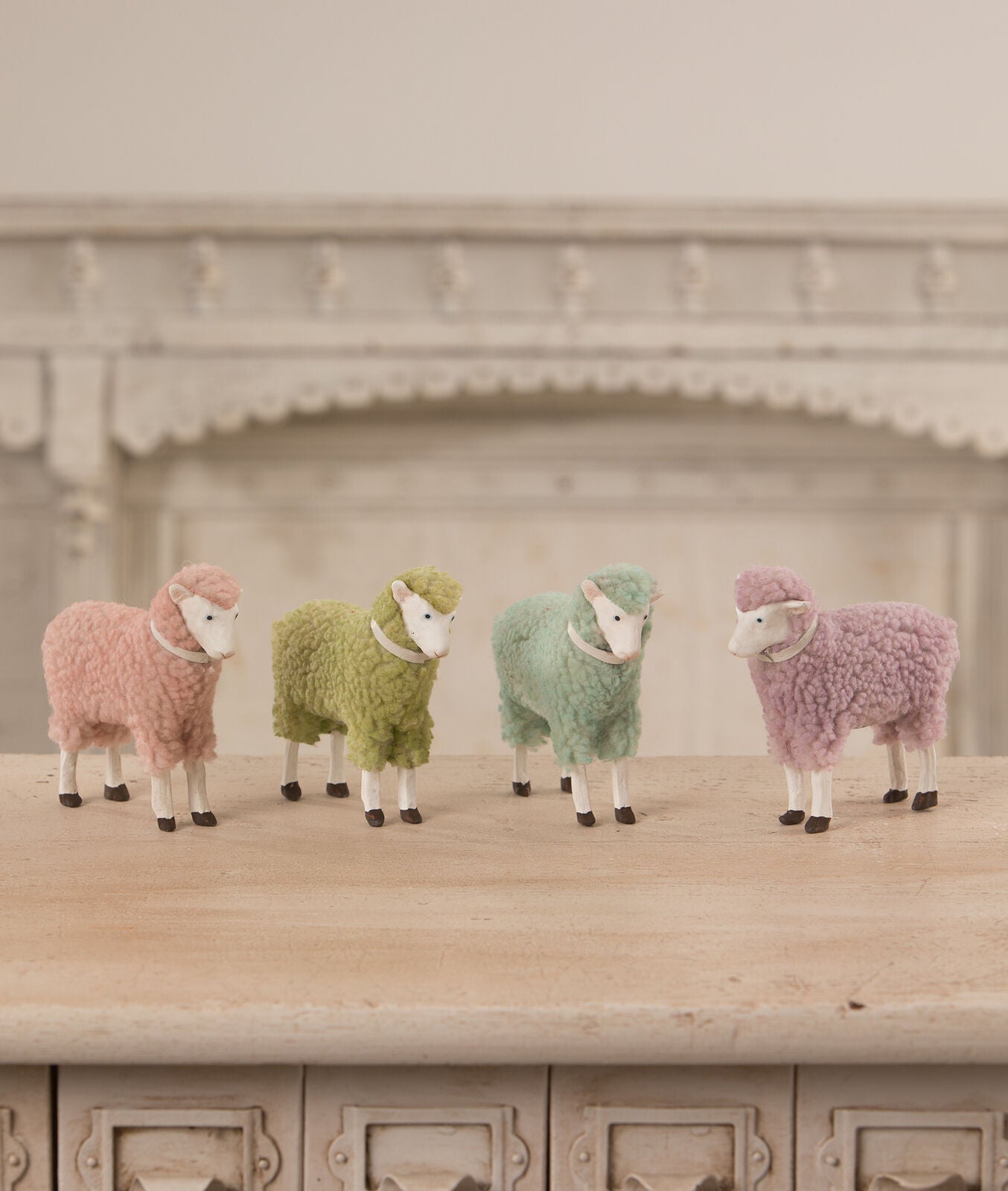 Bethany Lowe Spring Easter Pastel Sheep Folk Art Figurine 4 Colors