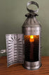 Primitive Early American 13.5 Punched Tin Candle Lantern w/ 7" Timer Candle - The Primitive Pineapple Collection