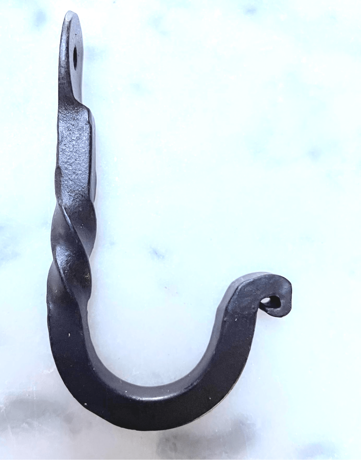 Primitive Colonial Wrought Iron 2.5&quot; Braided Black Hook - The Primitive Pineapple Collection