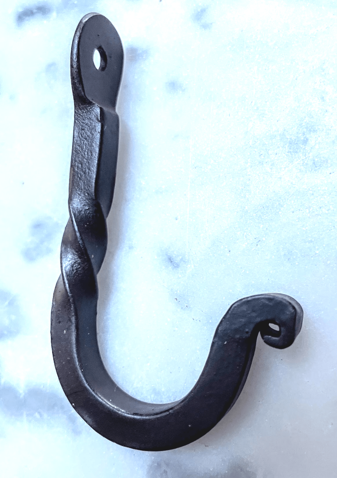 Primitive Colonial Wrought Iron 2.5&quot; Braided Black Hook - The Primitive Pineapple Collection