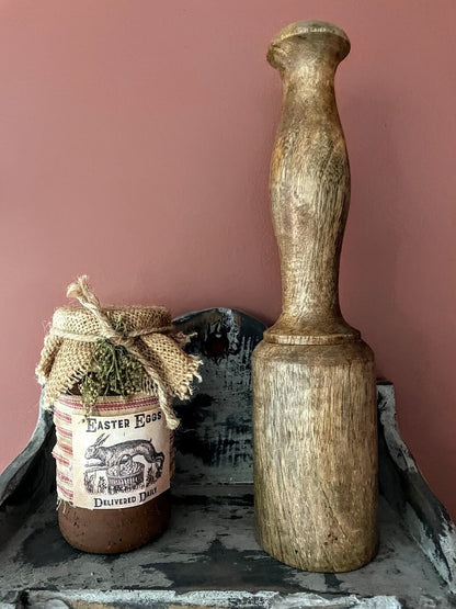 Primitive Colonial Reproduction Wood Masher 12&quot; General store Decor - The Primitive Pineapple Collection