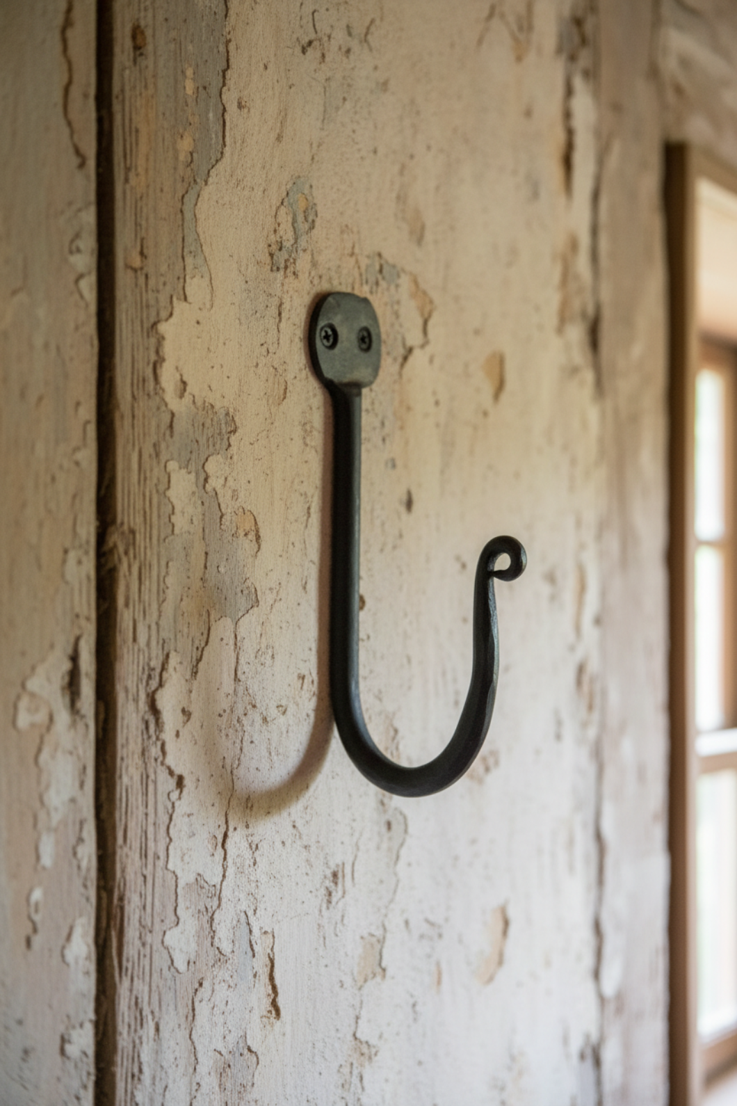 Primitive Colonial Wrought Iron 5." Cabin Black Hook - The Primitive Pineapple Collection