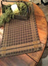 Primitive Farmhouse Tan,Black,Wheat 32" x 14" Cotton Table Runner Country - The Primitive Pineapple Collection