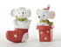 Christmas Holiday 2 pc Resin Christmas Mice Ornaments 3" - The Primitive Pineapple Collection