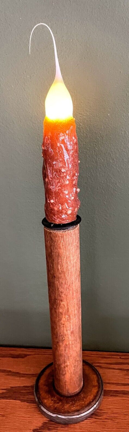 Primitive 14&quot; Vintage Spool Light w/ Silicone dipped Candle Bulb Remote Control - The Primitive Pineapple Collection