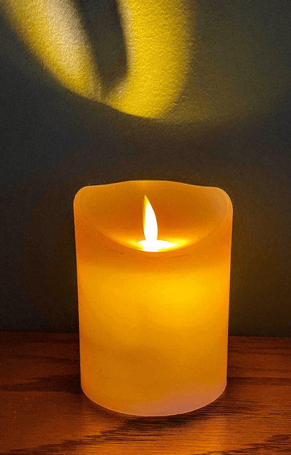 3&quot;x 4&quot; Flickering Flameless LED Candle Light w Timer Light Purple /Spring/Easter - The Primitive Pineapple Collection