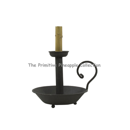 Primitive Farmhouse Black 13&quot; Electric Chamberstick Accent Lamp - The Primitive Pineapple Collection