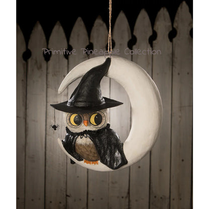 Bethany Lowe Halloween 2023 13&quot; Large Witchy Owl On Moon TJ2305