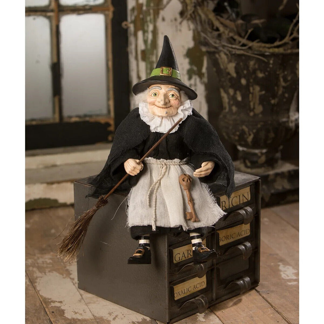 Bethany Lowe Halloween New 2023 Poseable Witch 12&quot; TD2224 - The Primitive Pineapple Collection