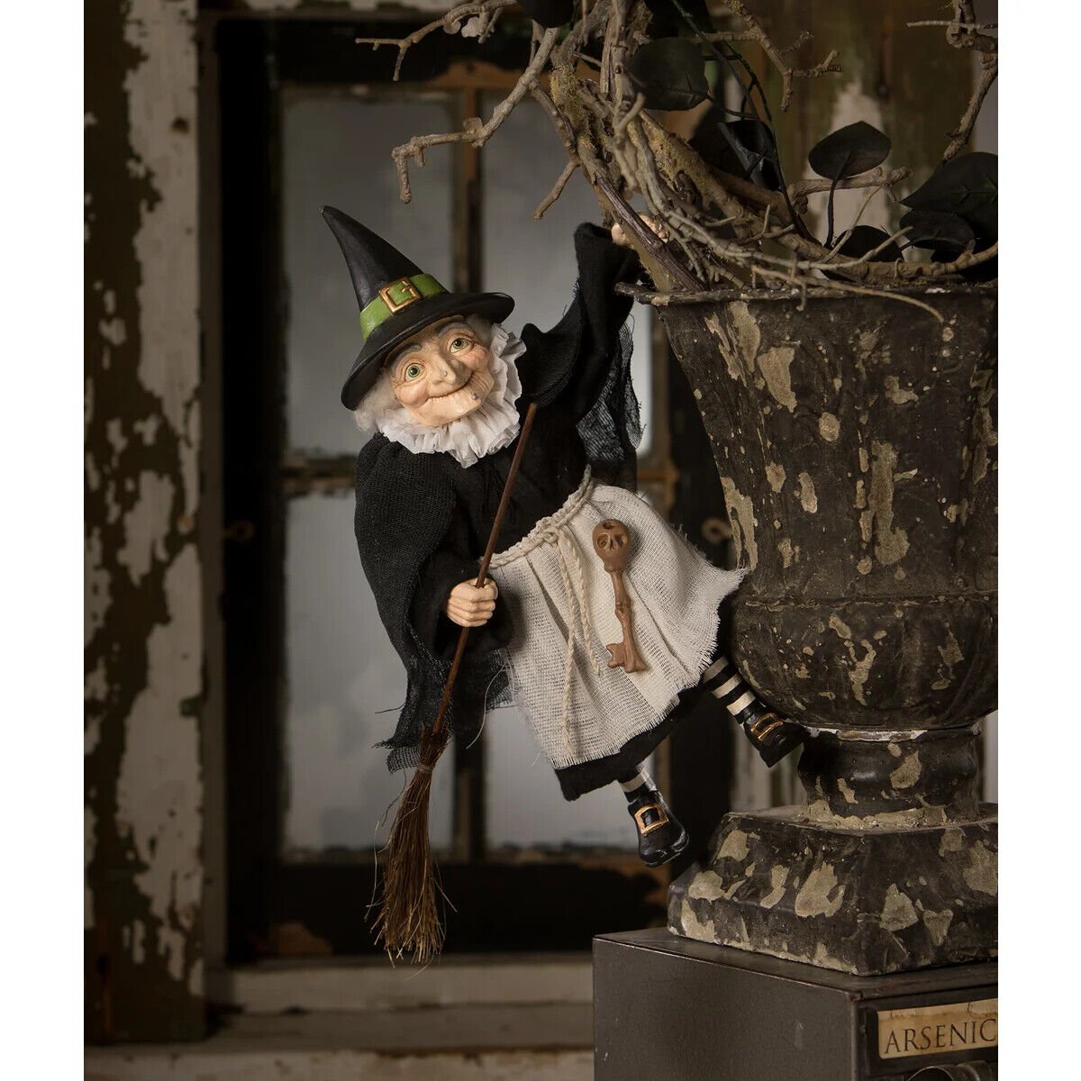 Bethany Lowe Halloween New 2023 Poseable Witch 12&quot; TD2224 - The Primitive Pineapple Collection