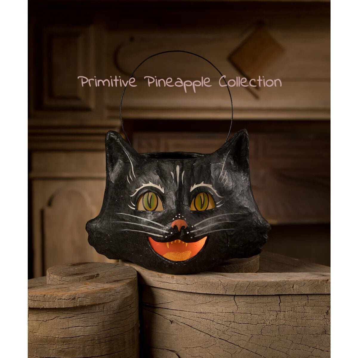 Bethany Lowe Halloween New 2023 Amusing Black Bucket TJ23143 Luminary - The Primitive Pineapple Collection