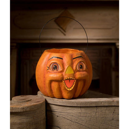 Bethany Lowe Halloween New 2023 Spunky Pumpkin Bucket TJ2314 Luminary - The Primitive Pineapple Collection