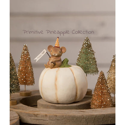 Bethany Lowe Halloween New 2023 Happy Fall Mouse On Pumpkin MA2078 - The Primitive Pineapple Collection