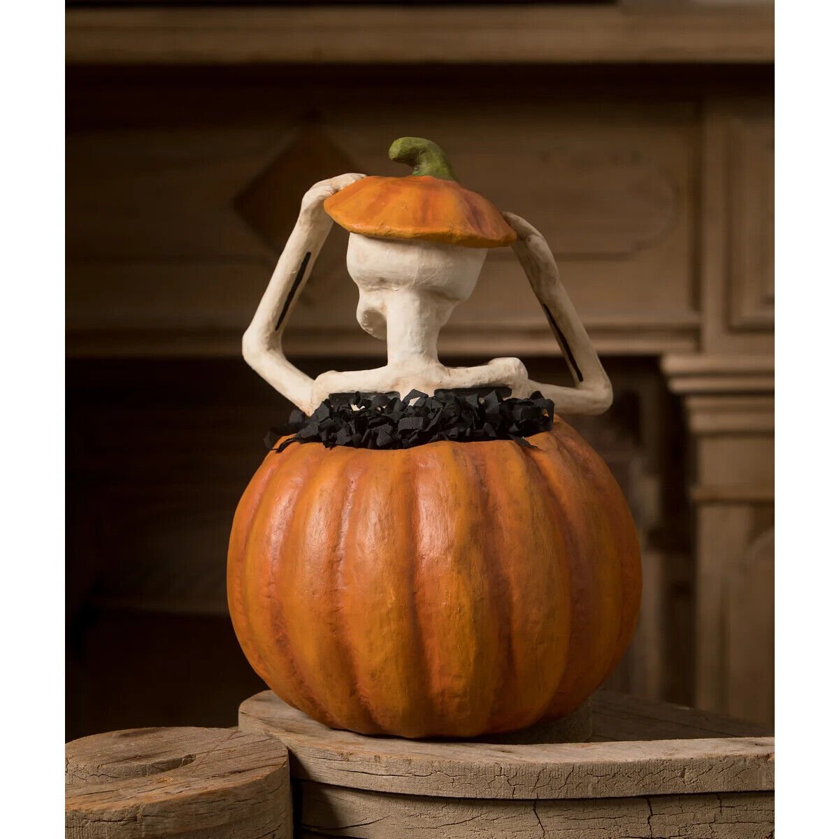 Bethany Lowe Halloween Pop Up Skelly in Jack O Lantern TJ2309 - The Primitive Pineapple Collection