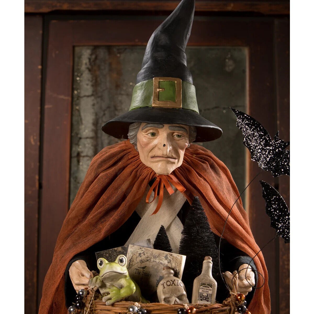 Bethany Lowe Halloween TD0066 Brewhilda Peddler Potion Frog Witch - The Primitive Pineapple Collection