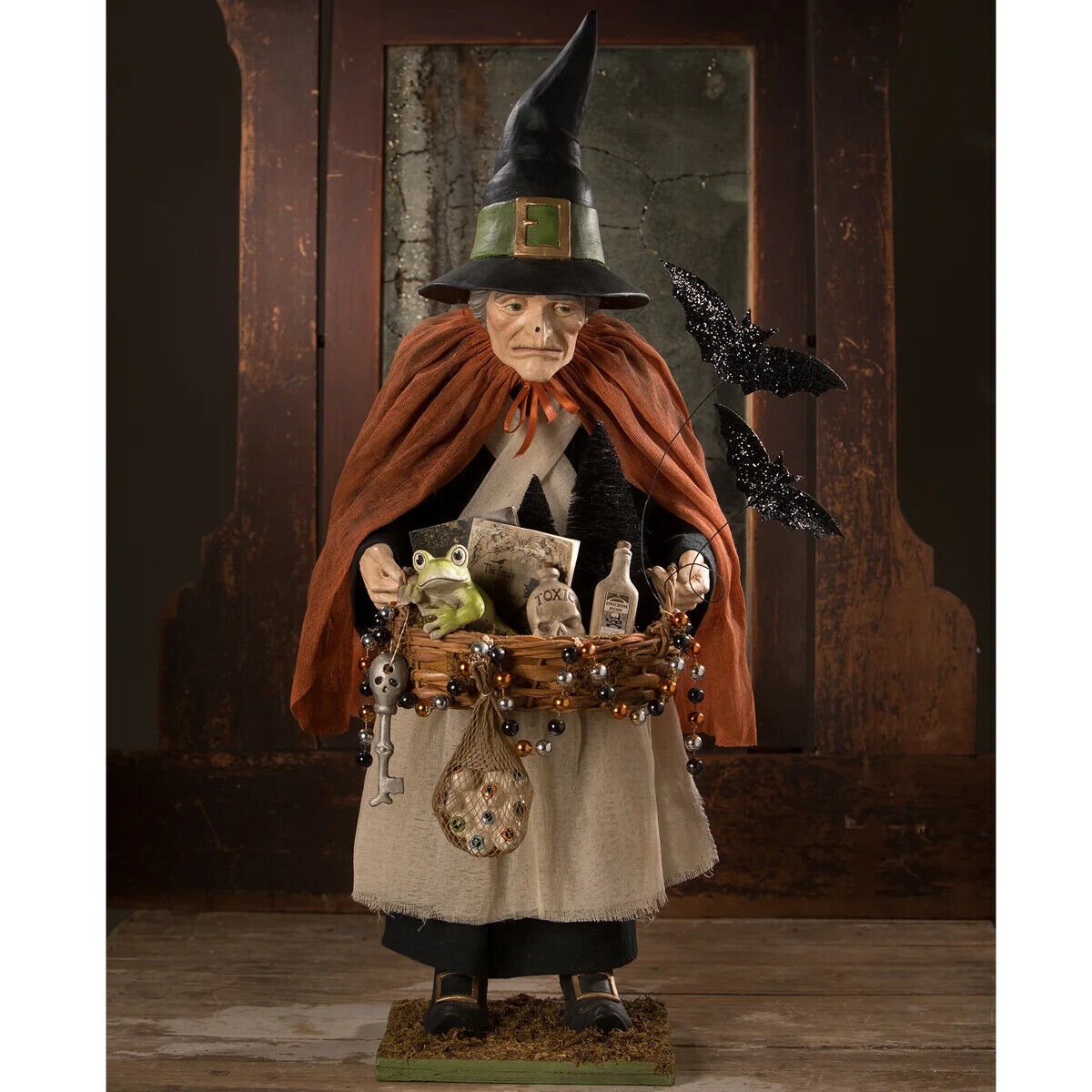 Bethany Lowe Halloween TD0066 Brewhilda Peddler Potion Frog Witch - The Primitive Pineapple Collection