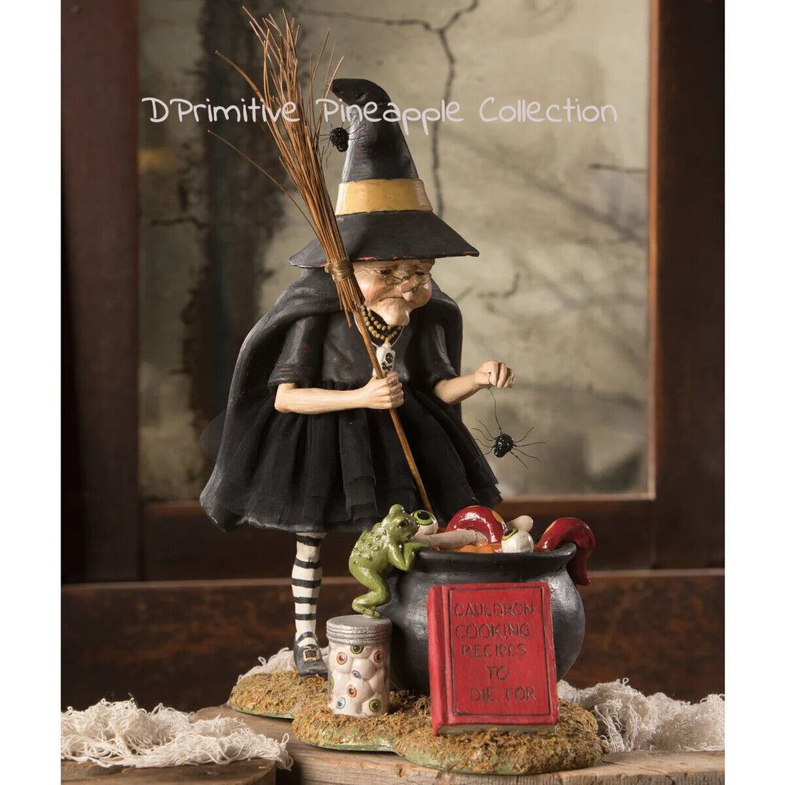 Bethany Lowe Halloween Cauldron Cooking Witch TD9065