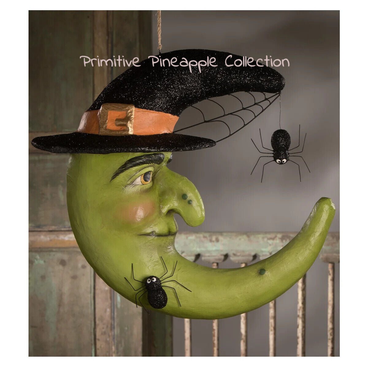 Bethany Lowe Halloween Large Hanging Moon Witch TD9086 - The Primitive Pineapple Collection