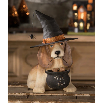 Bethany Lowe Halloween Trick or Treat Dog Witch Large Figure 13&quot; TJ0198 - The Primitive Pineapple Collection