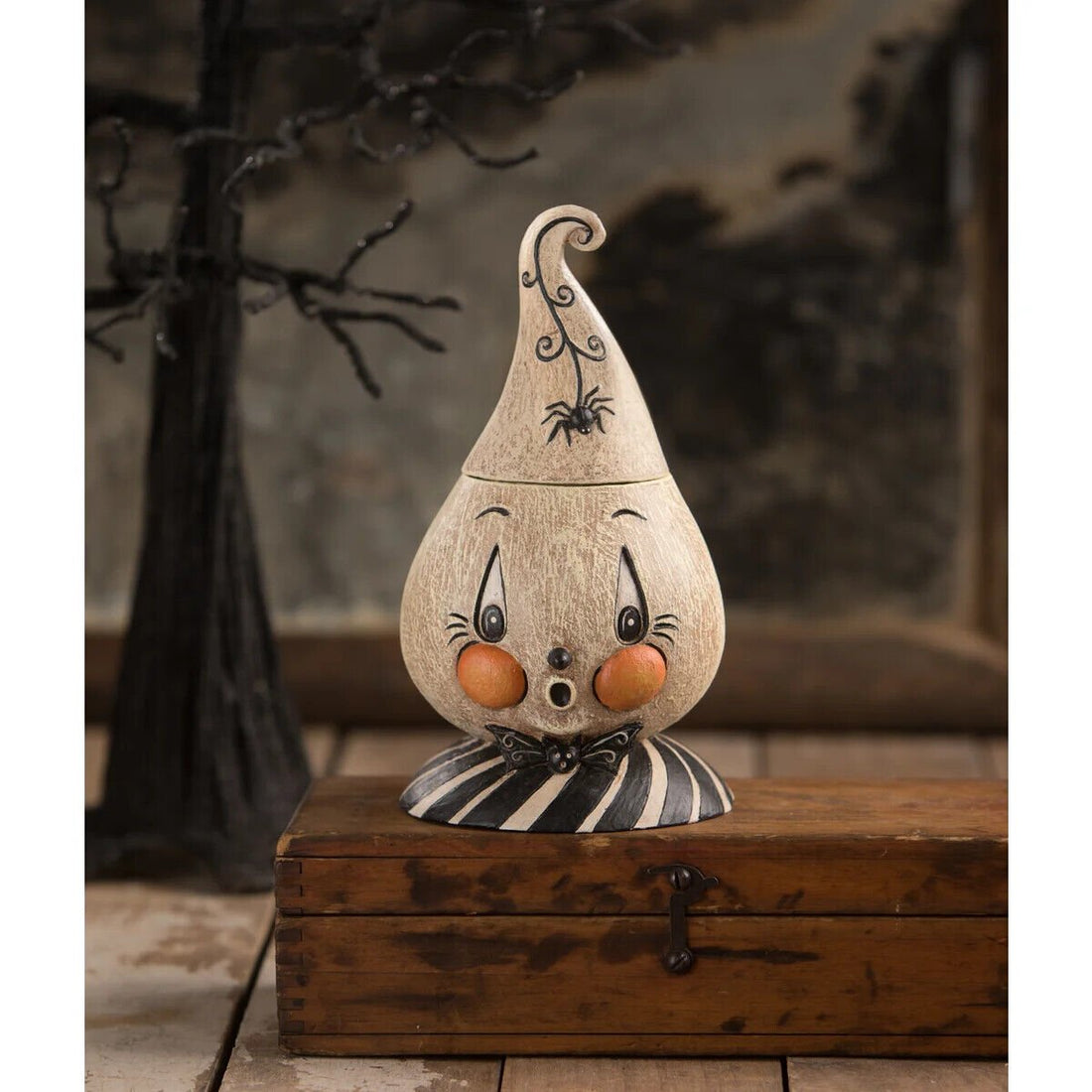 Bethany Lowe Halloween Morty Boo Meringue Treat Container JP1056 - The Primitive Pineapple Collection