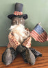 Primitive Handcrafted Patriotic Americana Black Uncle Sam Doll 14" - The Primitive Pineapple Collection