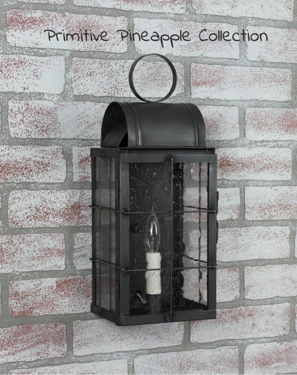Colonial Handcrafted USA Danbury Outdoor Electric 16&quot; Wall Lantern - The Primitive Pineapple Collection