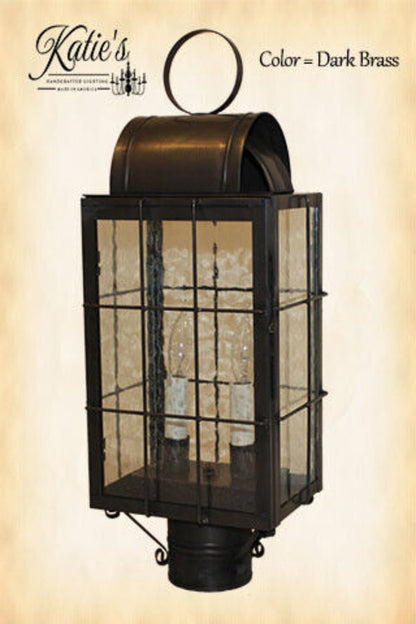 Colonial Handcrafted USA Danbury Outdoor Post Electric 21&quot; Lantern - The Primitive Pineapple Collection