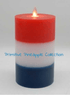 Americana 3.5" x 6" Red White and Blue Flickering Flameless LED Candle timer - The Primitive Pineapple Collection