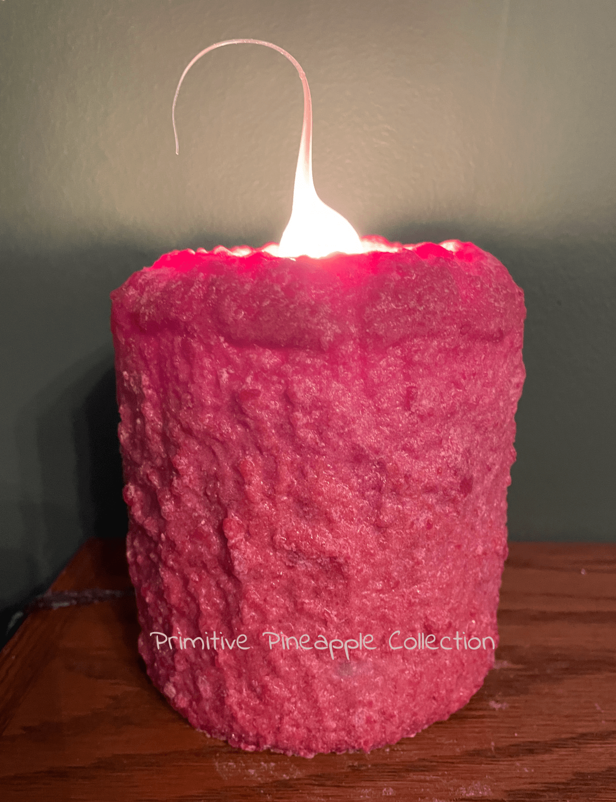 Primitive/Country Handcrafted Electric Hearth Rose Petal and Birch Candle 5x4’5&quot; - The Primitive Pineapple Collection