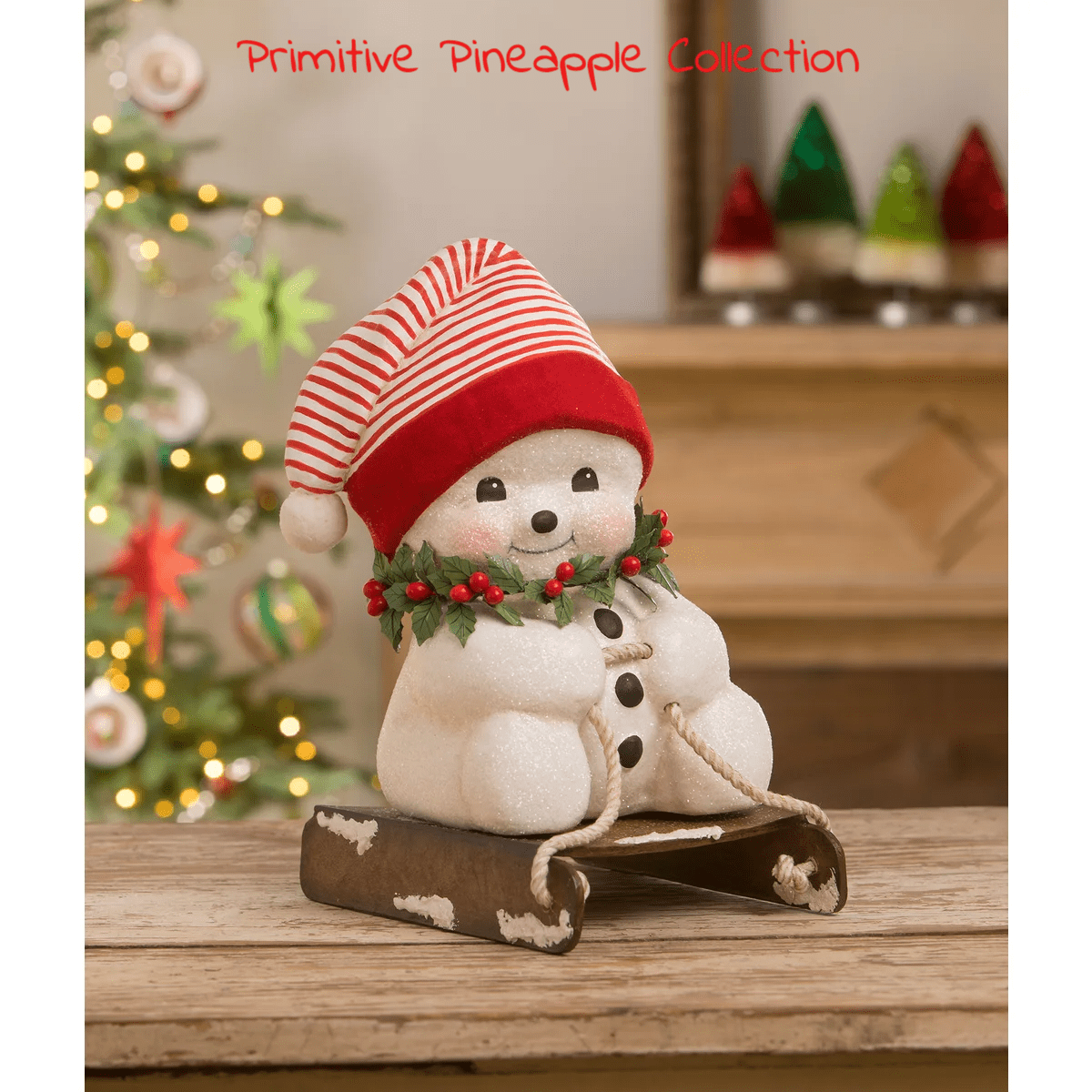 Bethany Lowe Christmas 2023 Down the Slopes Snowman TJ2334 - The Primitive Pineapple Collection