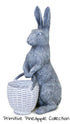 Farmhouse Garder 10.5" Resin Bunny w/ Basket Planter - The Primitive Pineapple Collection
