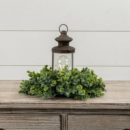 Primitive Farmhouse Battery LED Leah Lantern Light Vintage Colonial Look 10.25&quot; - The Primitive Pineapple Collection