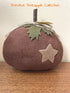 Primitive Fall Halloween Fabric Pumpkin w/ Star and Prim Tag Shelf Sitter - The Primitive Pineapple Collection