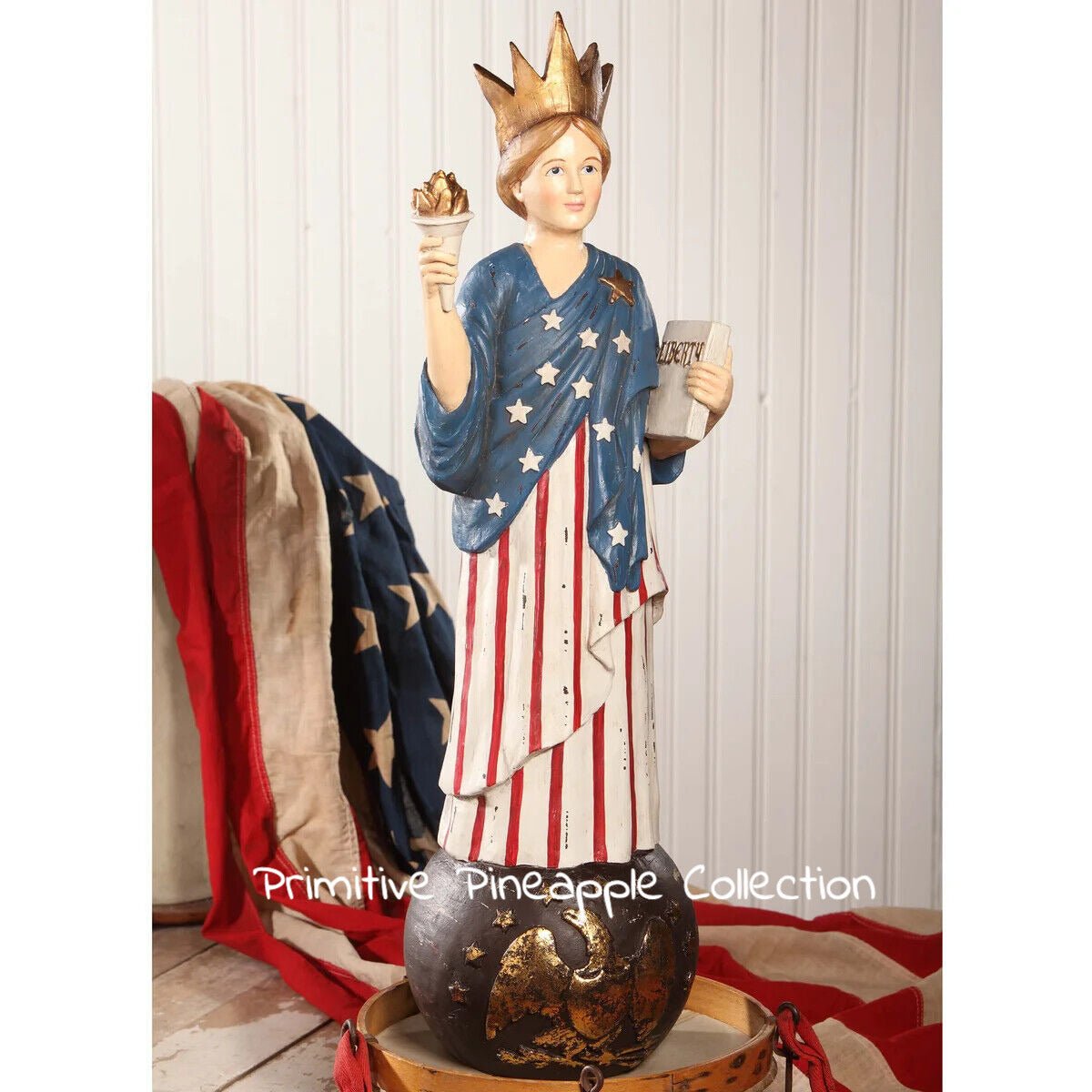 Bethany Lowe New Patriotic Large Lady Liberty Figurine TD5019 25&quot; - The Primitive Pineapple Collection