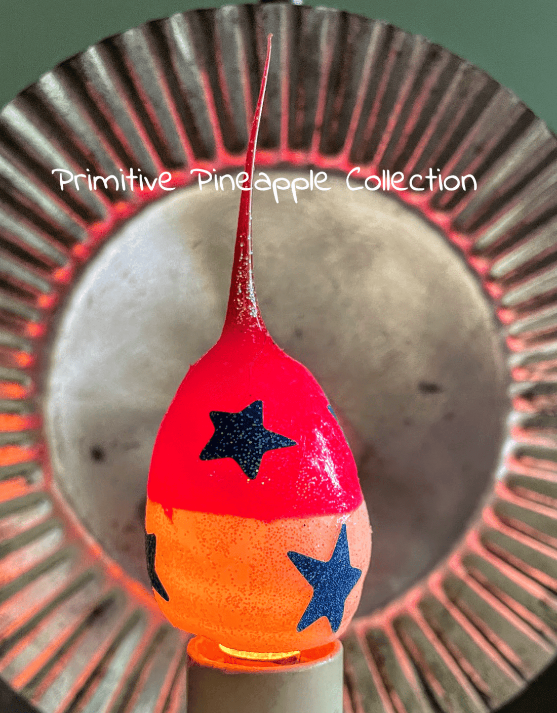 Primitive Patriotic Americana Hand-dipped Blue Stars Silicone Bulb Reusable - The Primitive Pineapple Collection