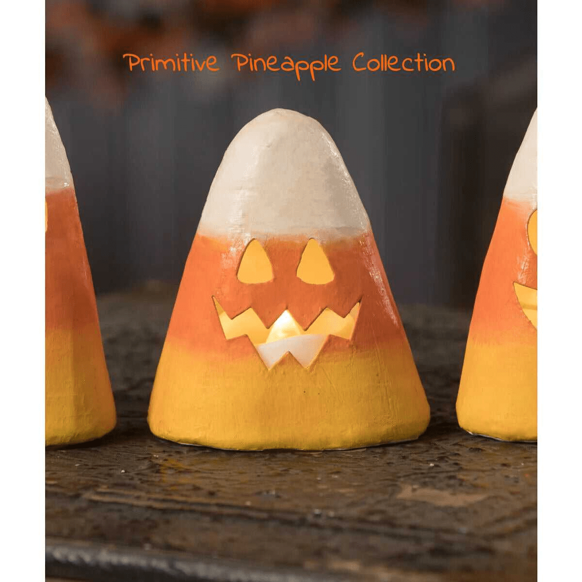 Bethany Lowe 2023 Halloween Scary Candy Corn Small Luminary TF2255 - The Primitive Pineapple Collection