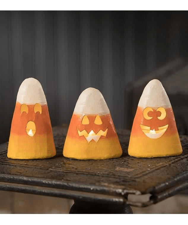 Bethany Lowe 2023 Halloween Surprised Candy Corn Small Luminary TF2254 - The Primitive Pineapple Collection