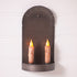 Primitive Colonial Tin 11.5" 2 Taper Candle Wall Sconce - The Primitive Pineapple Collection