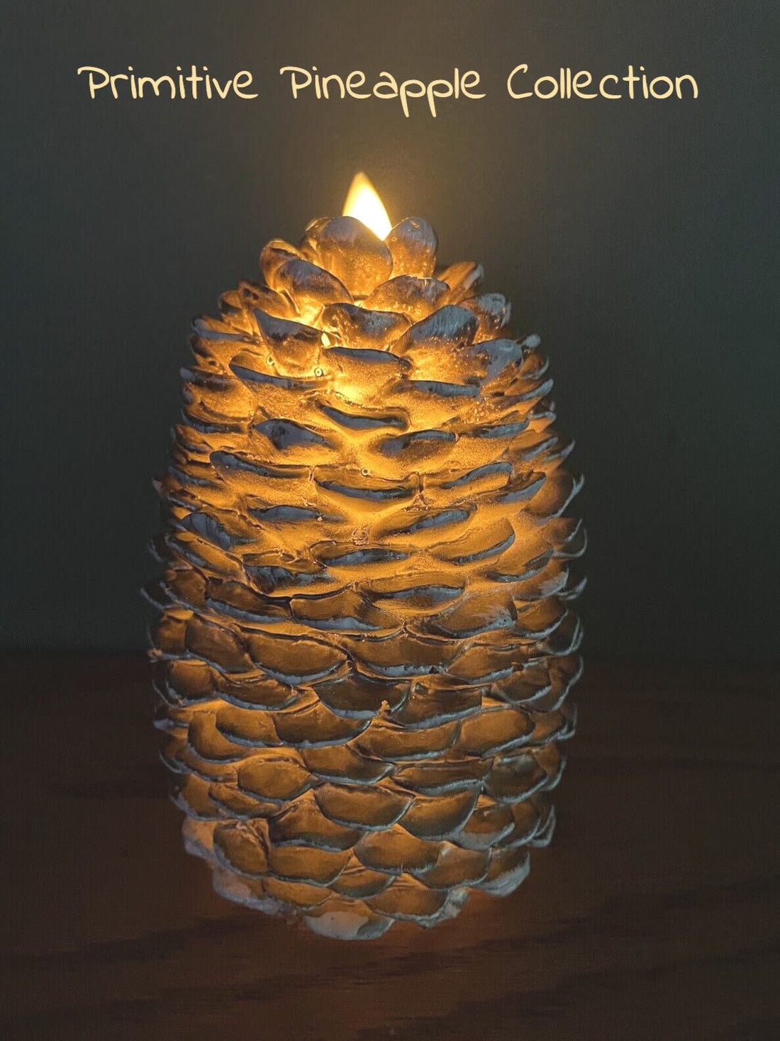 Primitive Farmhouse Flameless Moving Wick 6&quot; Pinecone Candle - The Primitive Pineapple Collection
