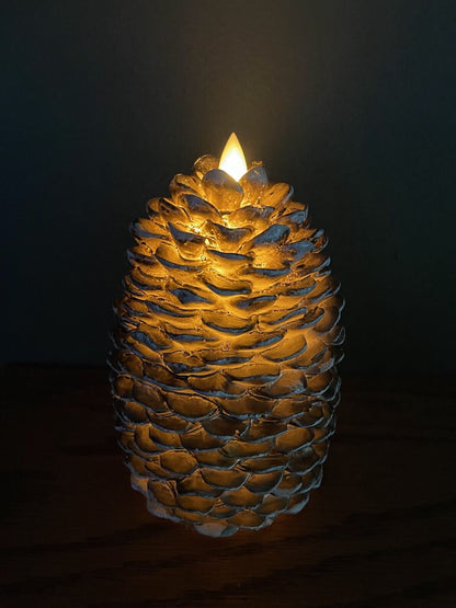 Primitive Farmhouse Flameless Moving Wick 6&quot; Pinecone Candle - The Primitive Pineapple Collection