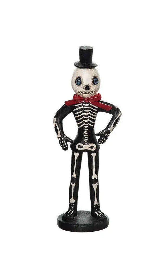 Collectible Halloween Gothic Folk Art Skellie Skeleton Figurine - The Primitive Pineapple Collection