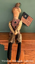 Primitive Farmhouse 22" Americana Uncle Sammy Rag Doll with Flag - The Primitive Pineapple Collection