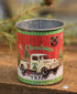 Vintage Truck w/Christmas Tree Can 4" x 3.5" Perfect for Holiday Crafts - The Primitive Pineapple Collection