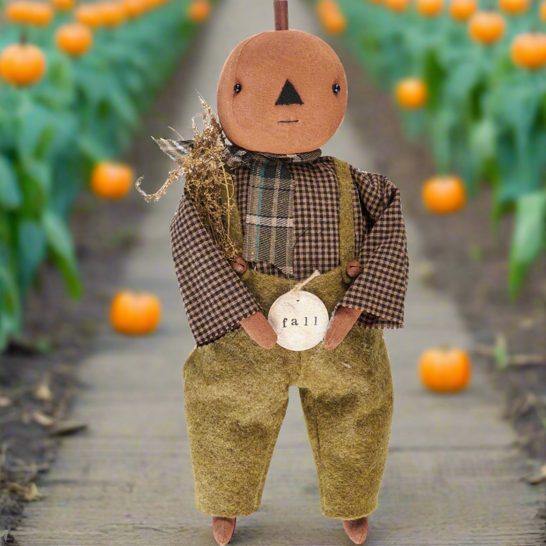 Primitive Country Fall Halloween 12" Fall Freddy Pumpkin Doll