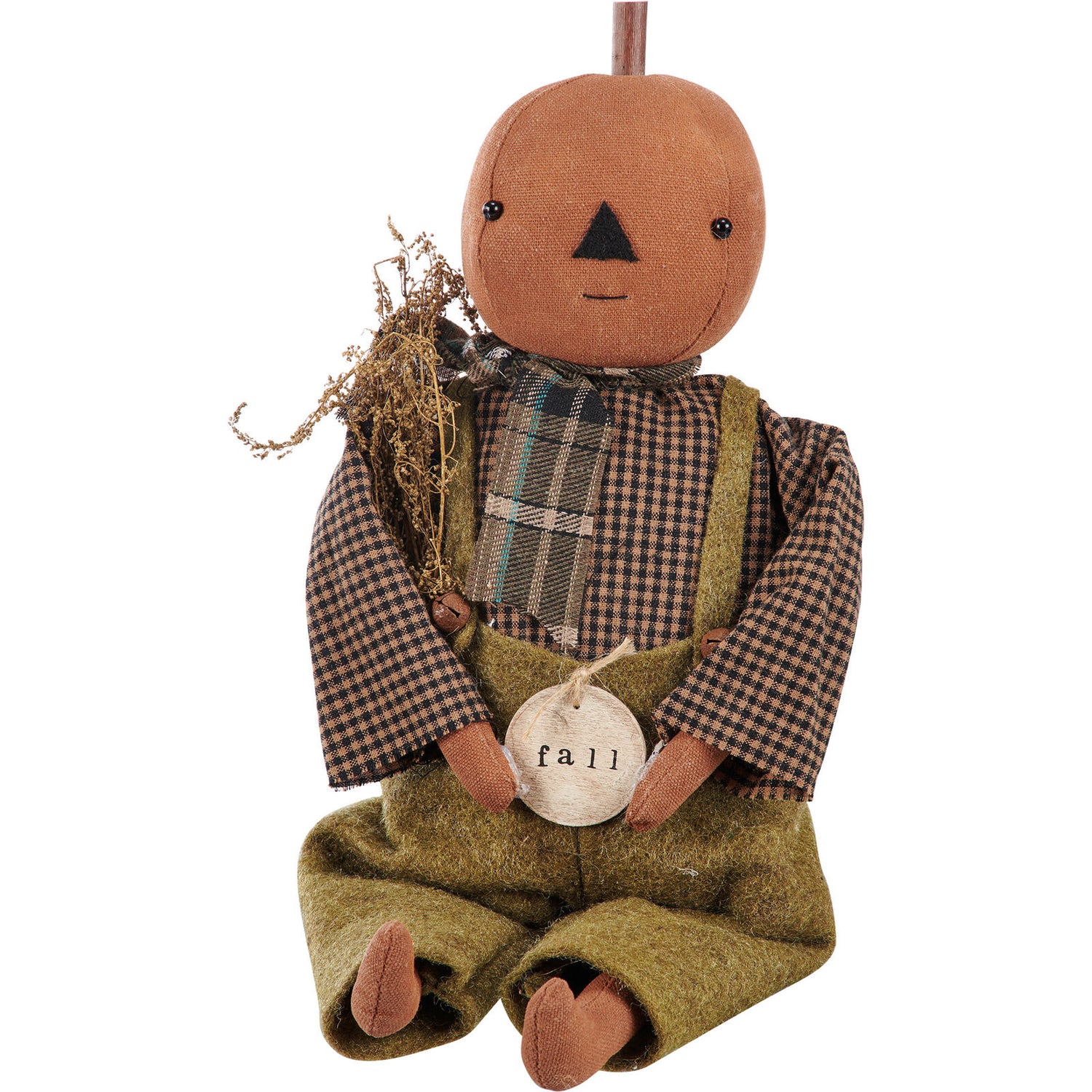 Primitive Country Fall Halloween 12&quot; Fall Freddy Pumpkin Doll