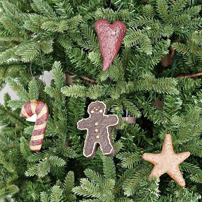 Primitive Christmas 4 pc Resin Country Cookie Ornaments 3.5&quot; - The Primitive Pineapple Collection