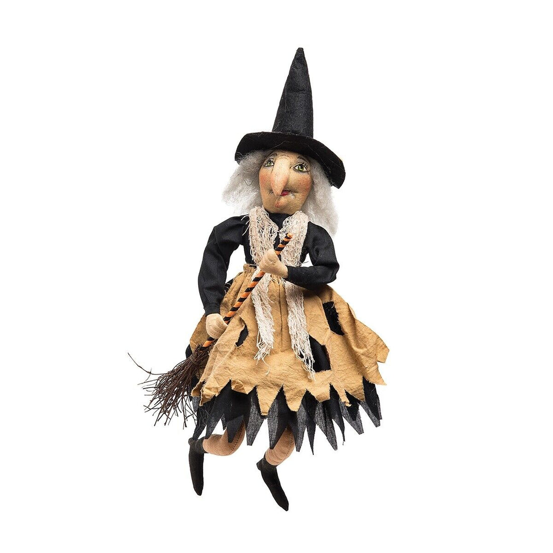 Folk Art Gathered Traditions Joe Spencer Gabriella Little Witch 16&quot; Doll - The Primitive Pineapple Collection