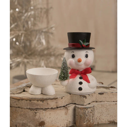 Bethany Lowe Christmas Bobblehead Snowman Container TL1359 - The Primitive Pineapple Collection