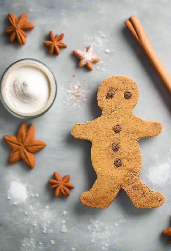 Christmas Handmade 6" Gingerbread Boy w/ Rusty Bells Bowl Filler. - The Primitive Pineapple Collection